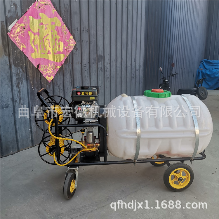 农作物手推式汽油打药机 手推式拉管喷药机 果园汽油喷雾器