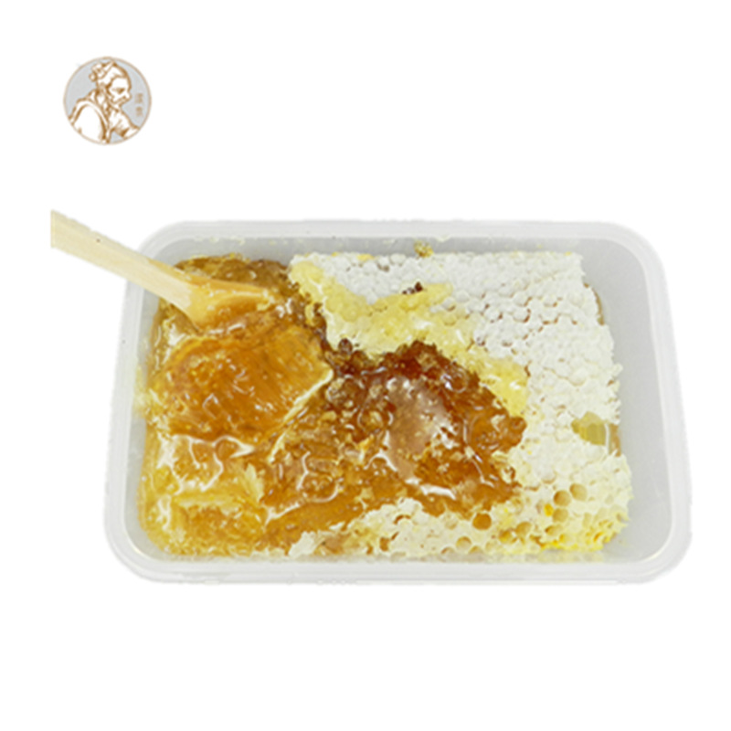 木桶土蜂蜜蜂巢蜜500克乐扣盒装一年只取一次割出来的蜂巢蜜