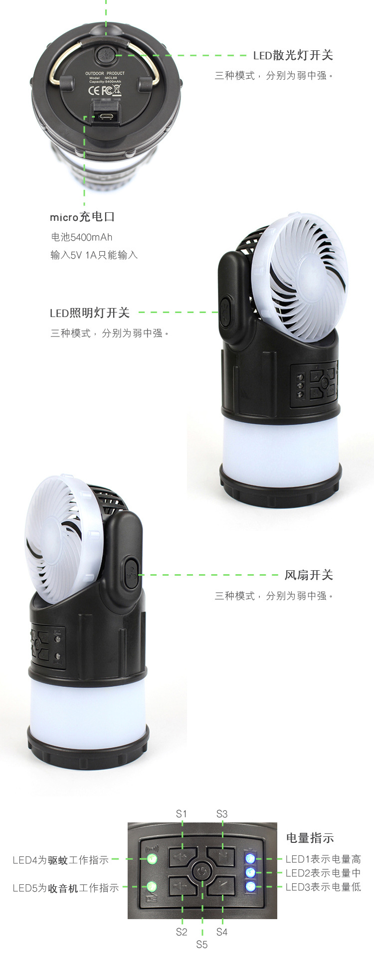 多功能露营灯帐篷灯