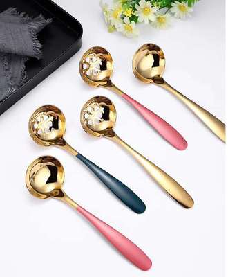 304不鏽鋼小湯勺湯漏 家用長柄創意大號盛湯盛粥 拉面火鍋勺子