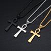 Glossy fashionable necklace stainless steel suitable for men and women, big pendant, European style, simple and elegant design