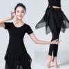 Black trousers with a round collar, with short sleeve