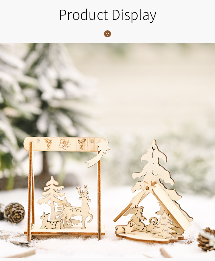 Wooden Swing Christmas Tree Ornaments display picture 10