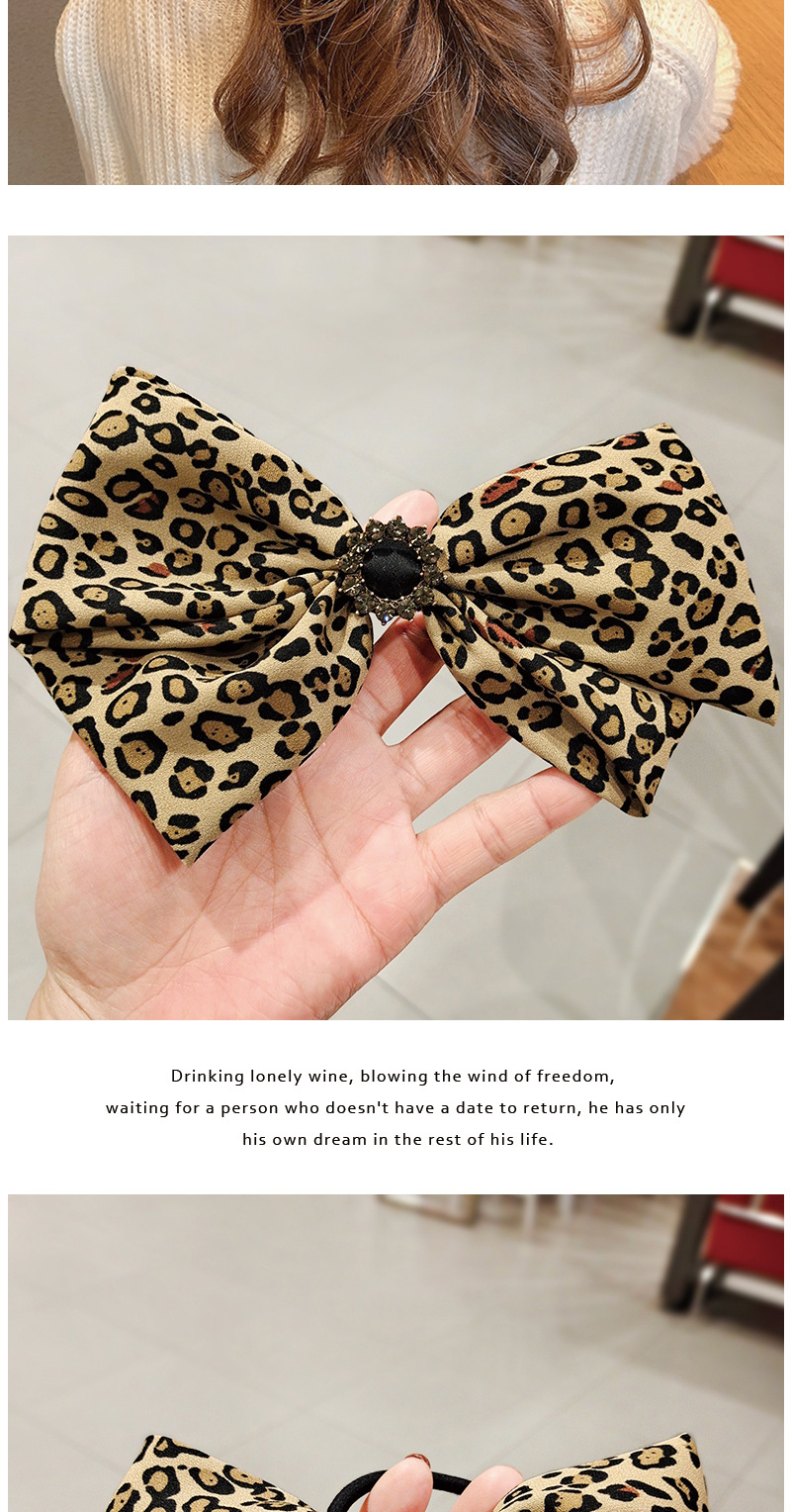 Korean  Wide-brimmed Leopard Hairpin Super Flash Butterfly Gold Rhinestone Headband display picture 3