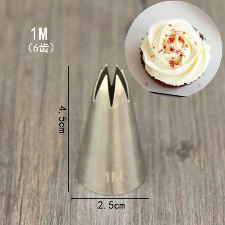 Cake Decorating Piping Nozzles Set, 304 Stainless Steel, Medium Rose Tips (Multiple Patterns)