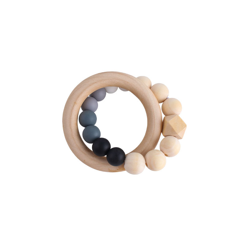 Nueva DIY creativo Hemu anillo macaron color juguete teether Seguridad Protección del Medio Ambiente pulsera de cuentas silicona teether