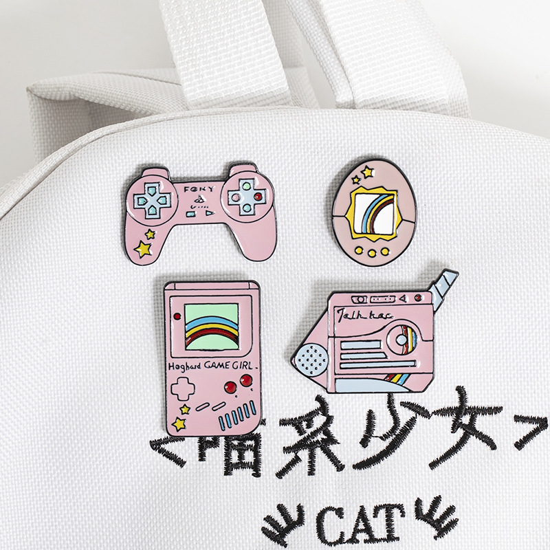 Korea Creative Cute Cartoon Retro Game Console Brooch display picture 3