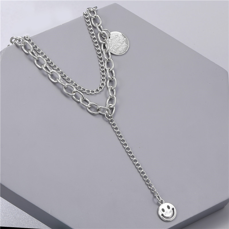 Smiling Face Multi-layer Hip-hop Necklace display picture 7