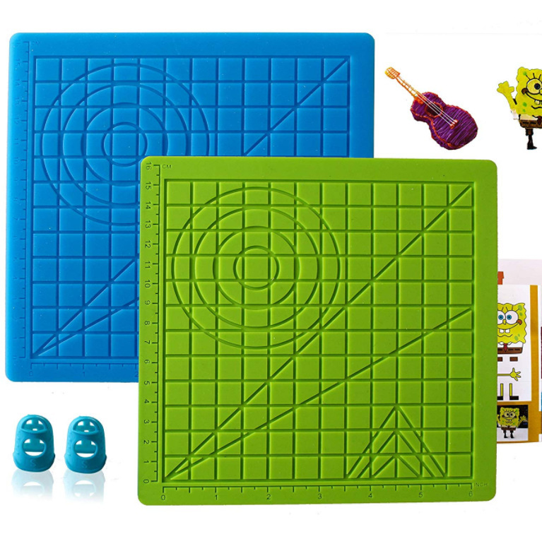 跨境热销 带刻度3D打印垫儿童涂鸦板创意硅胶隔热垫锅垫硅胶杯垫