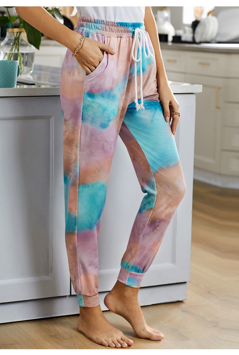 women s cropped trousers new gradient color printing Slim women s overalls  NSSI2407