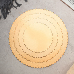 金卡墊雙面印花3mm慕斯蛋糕墊片圓形花邊加厚金銀色可重複使用