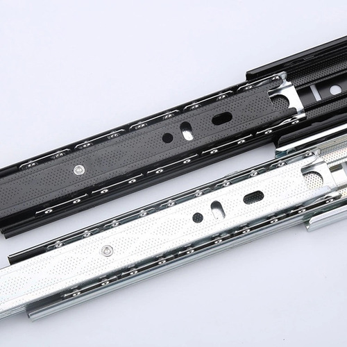 Three-fold ball bearing slide rail, 40mm wide, 35mm wide, office desk drawer furniture hardware ball track, three-section silent slide rail