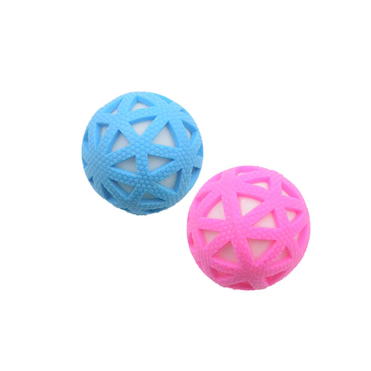 Suministro directo de fábrica de malla hueca bola luminosa 7,5 cm juguete para mascotas molares resistentes a los mordiscos juguete para perros suministros para mascotas
