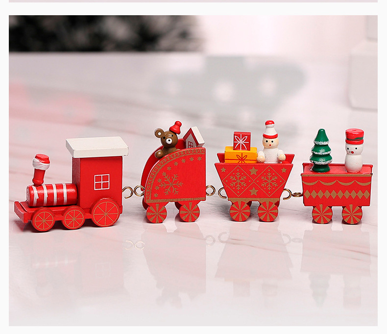 Christmas Festival Christmas Tree, Train, Gift Box Pattern Fashion Style Handmade Craft Christmas Fashion Christmas Tree Train Gift Box Wood Indoor Ornaments