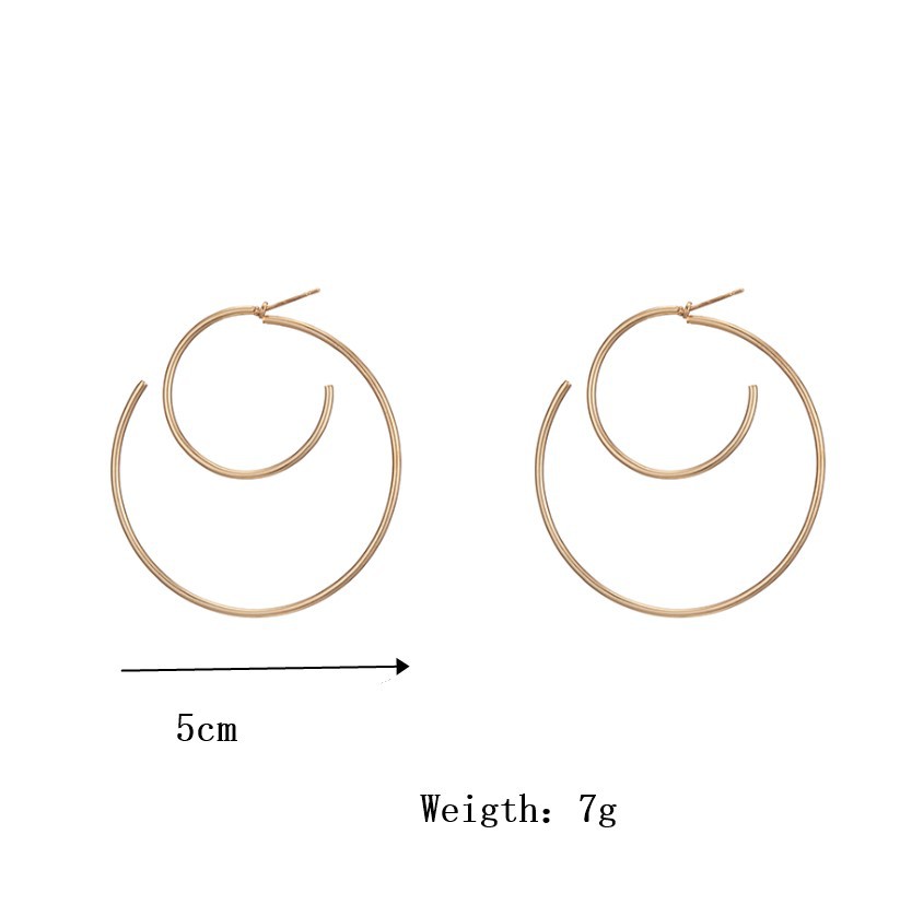 New Simple Metal Geometric Circle Spiral Big Earrings Wholesale display picture 1