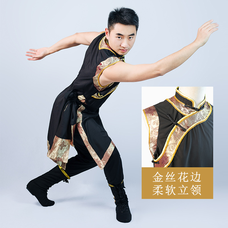 Ropa de rendimiento de la danza Xizanga ropa de rendimiento de la minoría adulta Examen de arte de los hombres ropa de práctica de la Universidad personalización de la túnica mongol