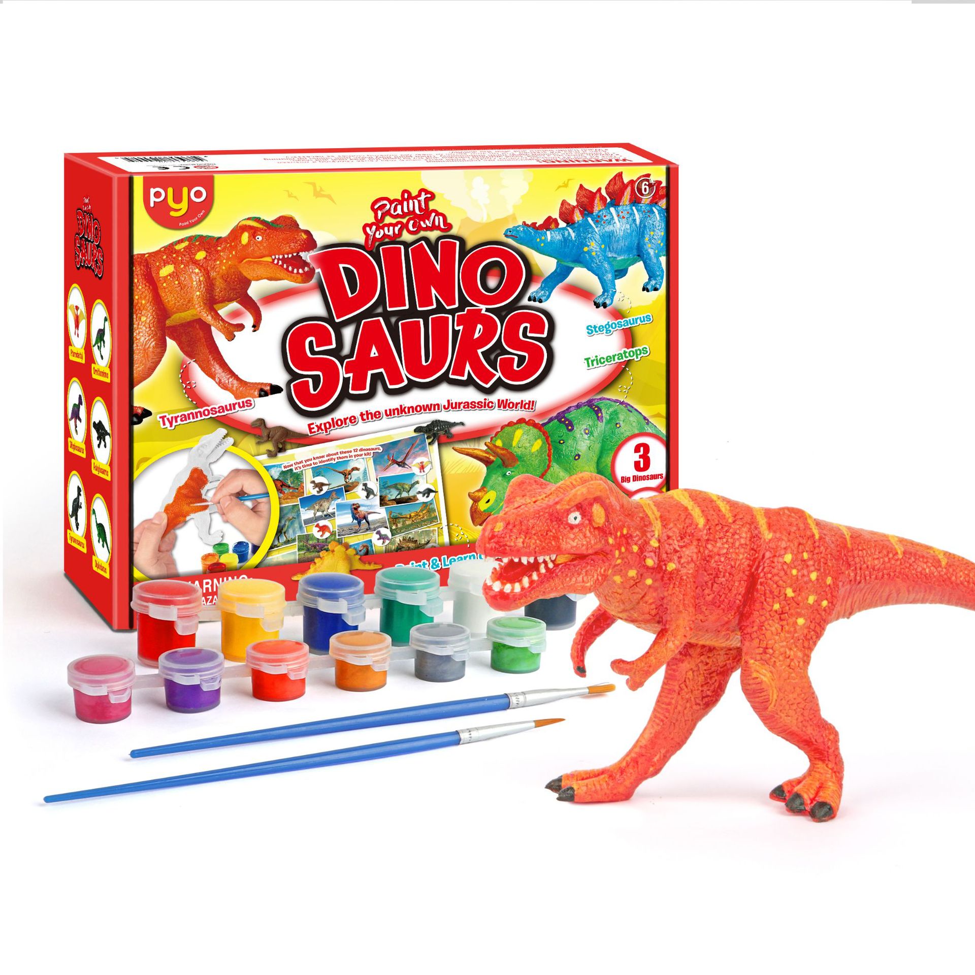 Cross border new pattern children DIY toy dinosaur Coloured drawing suit simulation animal children Graffiti diy Painted toys
