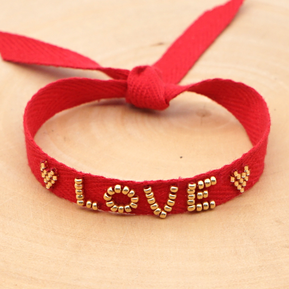 Simple Bohemian Ribbon Rainbow Love Letter Bracelet display picture 87