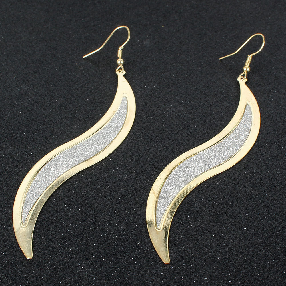 Fashion Frosted Willow-shaped Earrings Fashion Atmosphere Metal Personality Simple Earrings Wholesale Nihaojewelry display picture 2