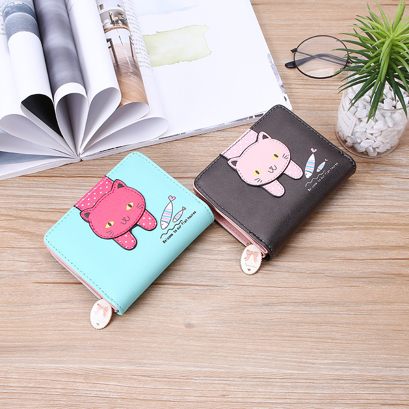 Women's Cat Pu Leather Zipper Coin Purses display picture 16