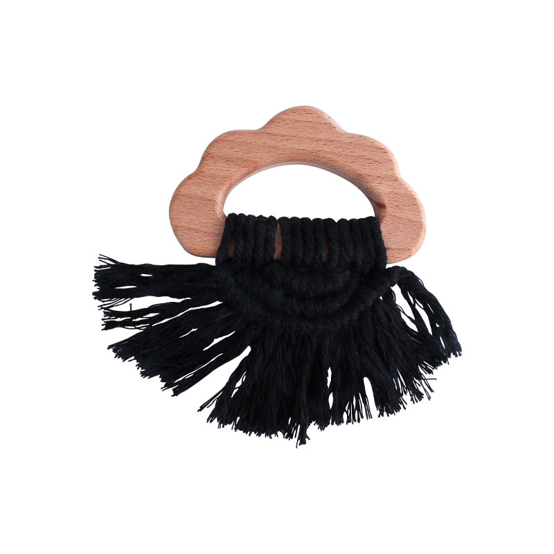 Bricolaje bebé creativo haya nube mordedor pulsera tejida a mano de algodón cuerda de juguete bebé dientes de molienda palo