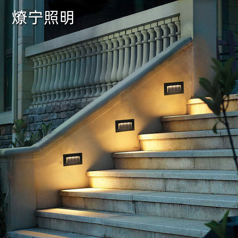 led地腳燈 嵌入式過道戶外防水酒店台階燈牆角燈長條樓梯踏步燈