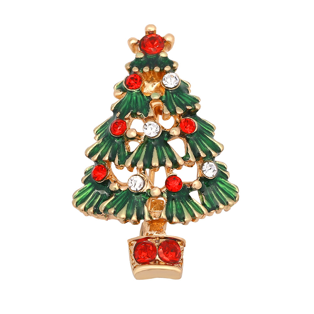 Christmas Tree  New  Fashion Diamond Retro Brooch display picture 8