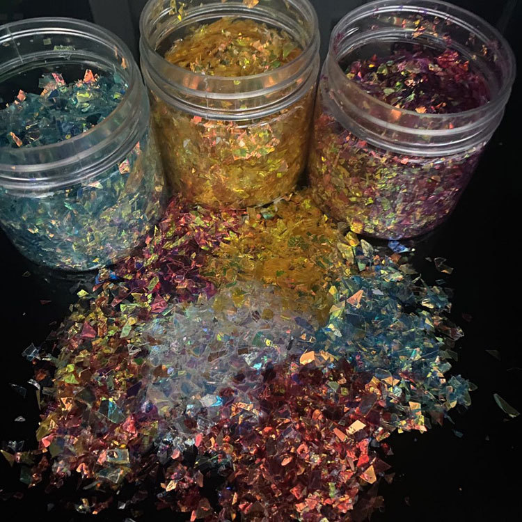 80ml bottle of gold-colored shell paper DIY craft resin glitter phone case gold powder nail art stickers fragments