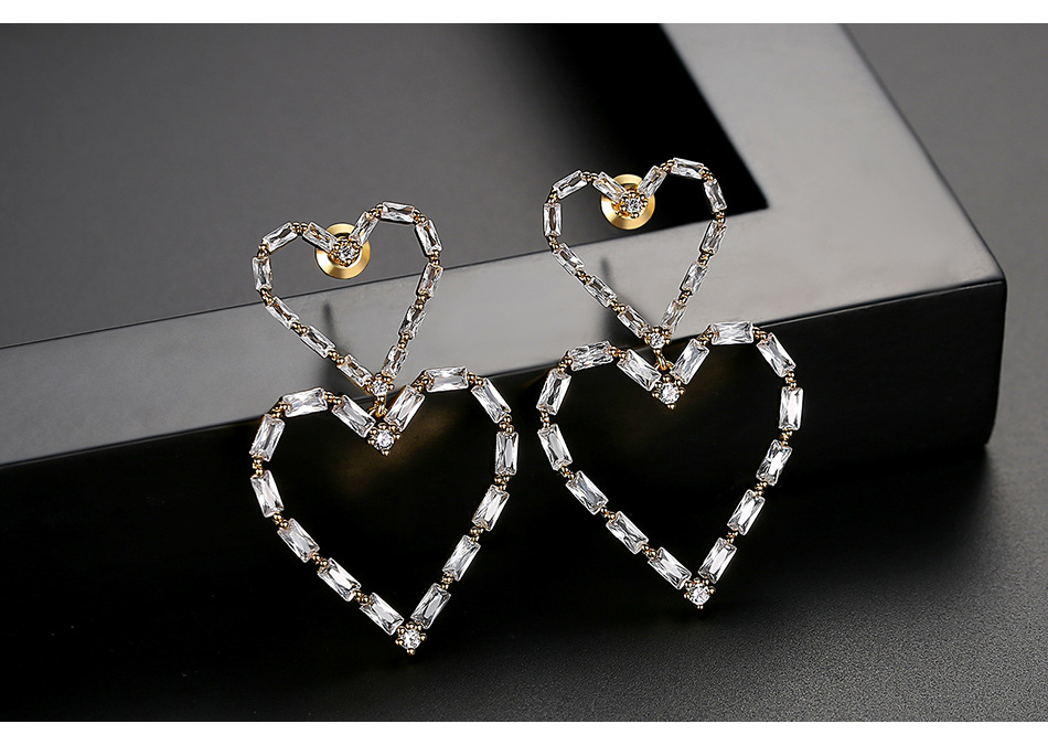 Heart-shaped Earrings Fashion Korean New Style Ladies Love Popular Banquet Earrings Gift Wholesale Nihaojewelry display picture 4