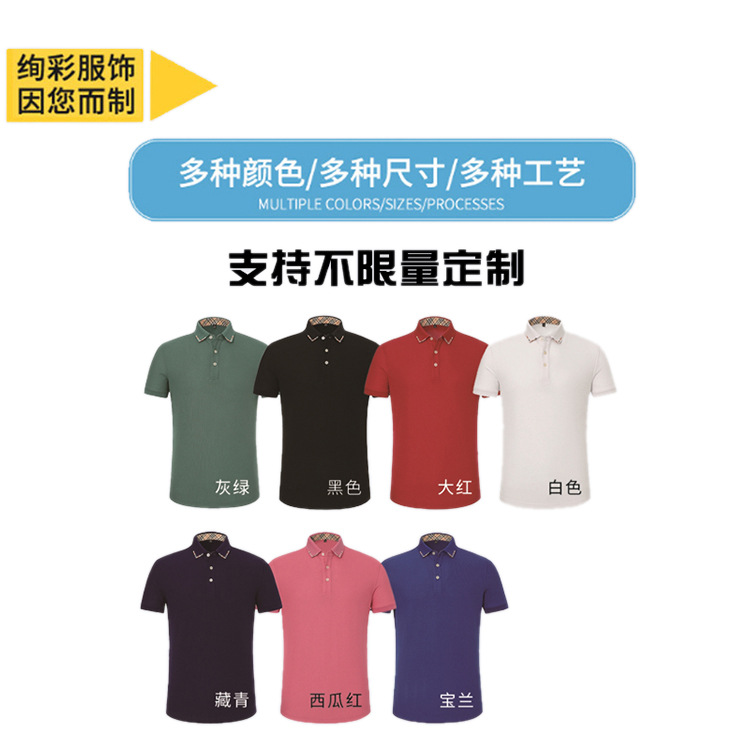 2058FN pique Lapel Customized Short sleeved polo T-shirt customization enterprise logo Embroidered pattern
