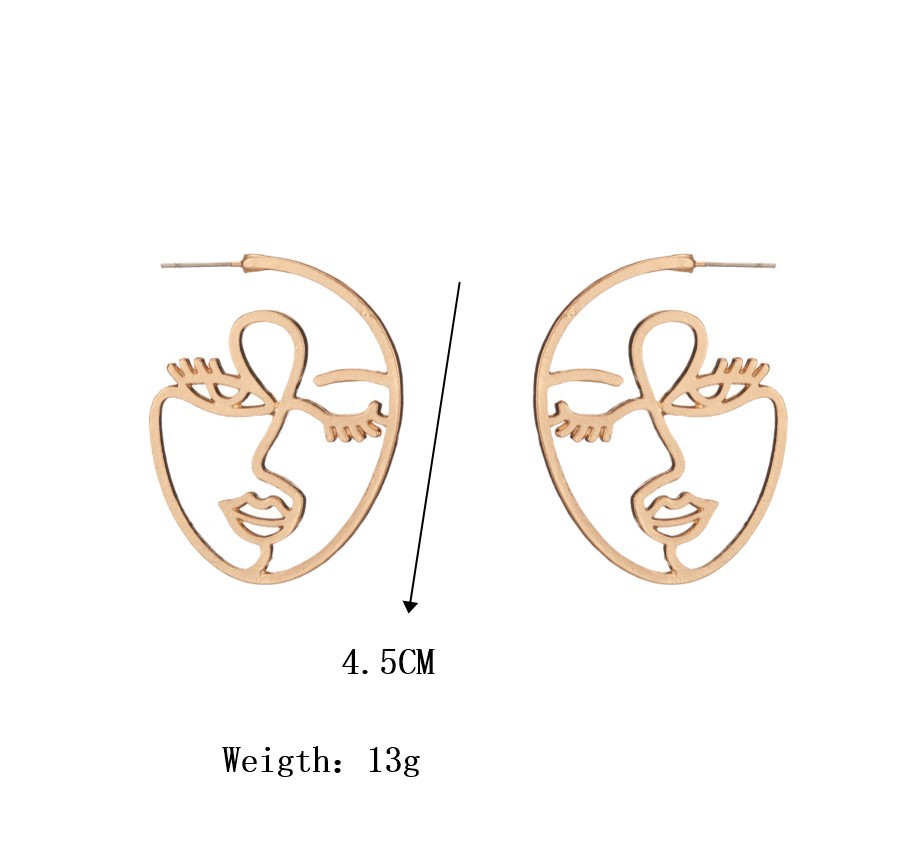 Fashion Simple Alloy Face Earrings Portrait Earrings Wholesale display picture 1