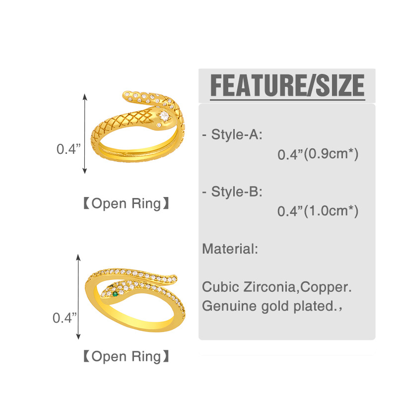 Diamond Snake Ring display picture 1