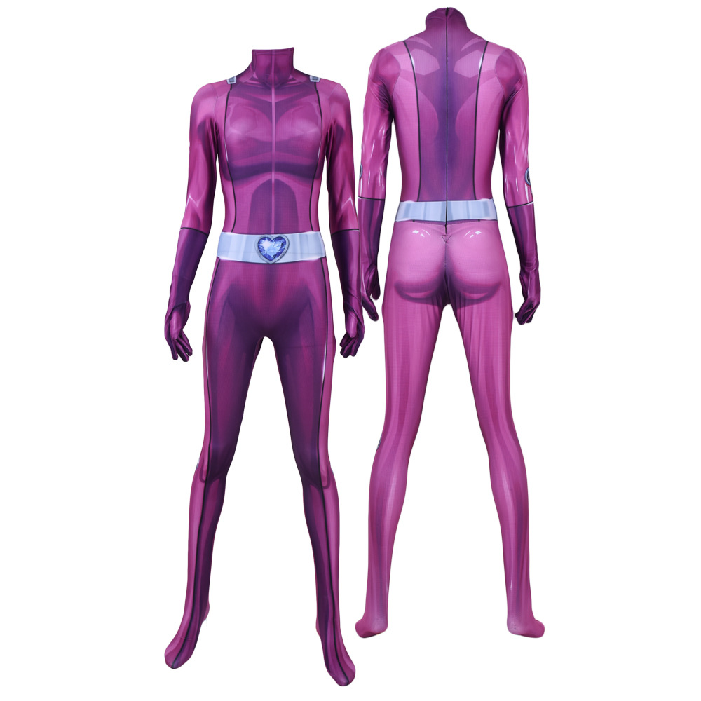 万圣节角色扮演Totally Spies动漫紫色少女特工组Mandy连体紧身衣