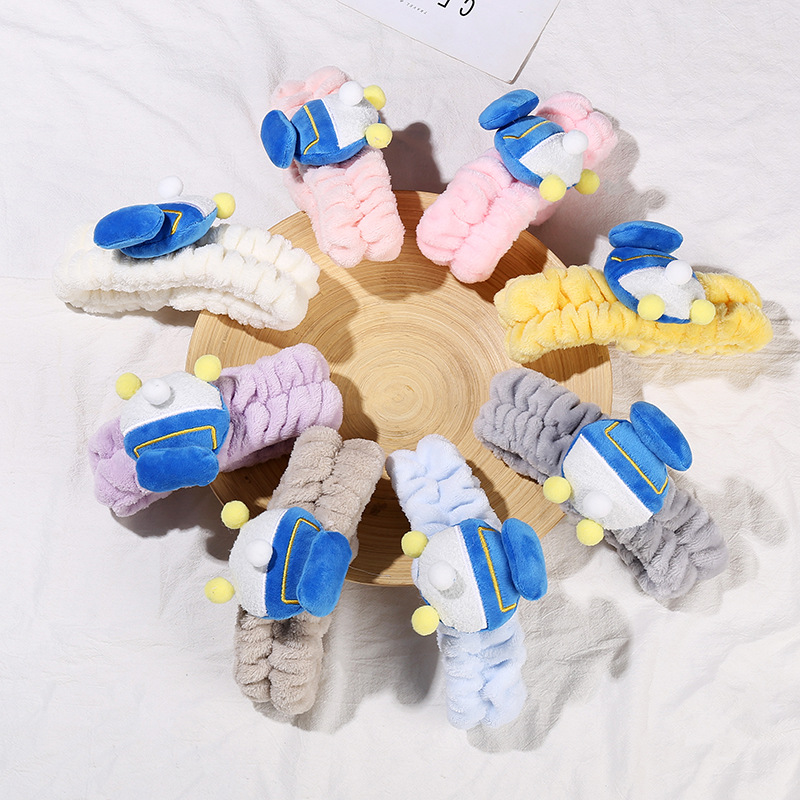 韓版網紅可愛簡約鴨子背面發帶  女士洗臉化妝敷面膜彈力束發帶