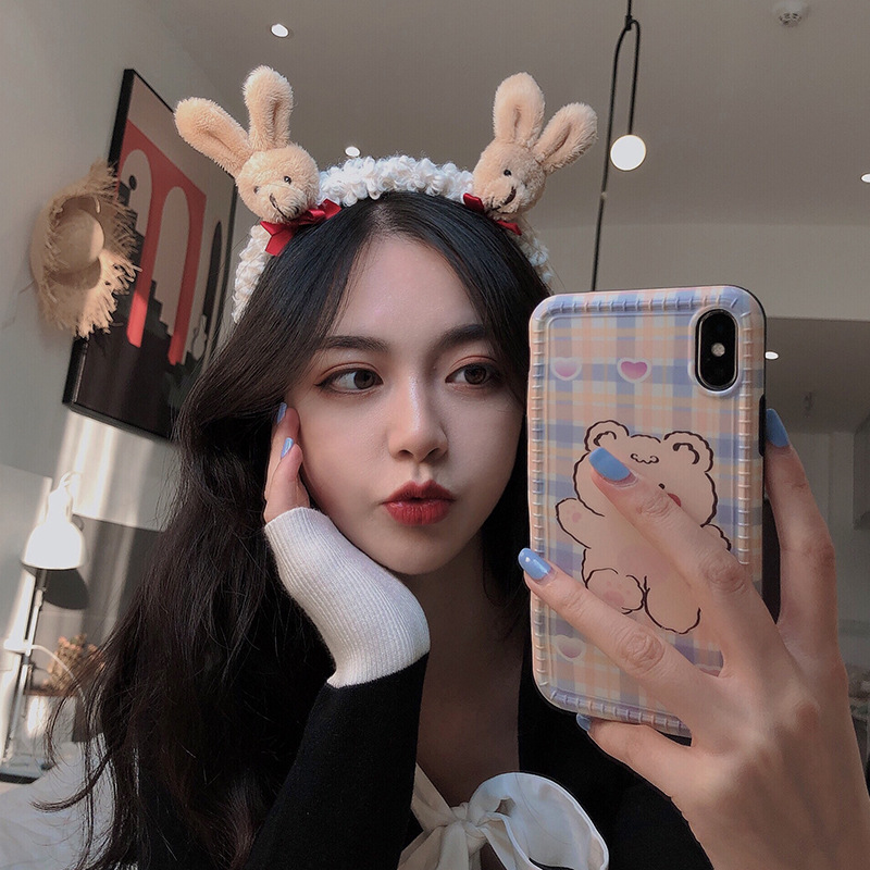 Korean New Cartoon Bear Bunny Simple And Versatile Hair Non-slip Headband Wholesale display picture 7