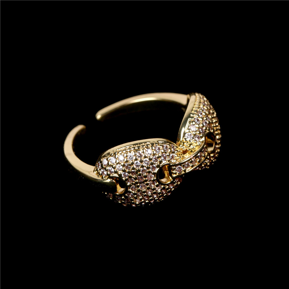 Hip-hop  Micro Inlaid Full Of Diamonds Fashion Open  Ring display picture 9