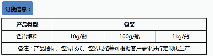 色谱填料订货信息