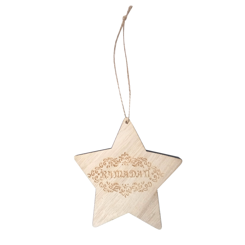 Simple Style Letter Star Wood Pendant display picture 5