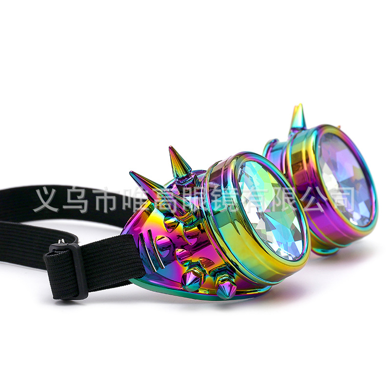 Dazzling Color Steampunk Goggles Kaleidoscope Glasses Costumes With Pretentious Street Shooting Cosplay