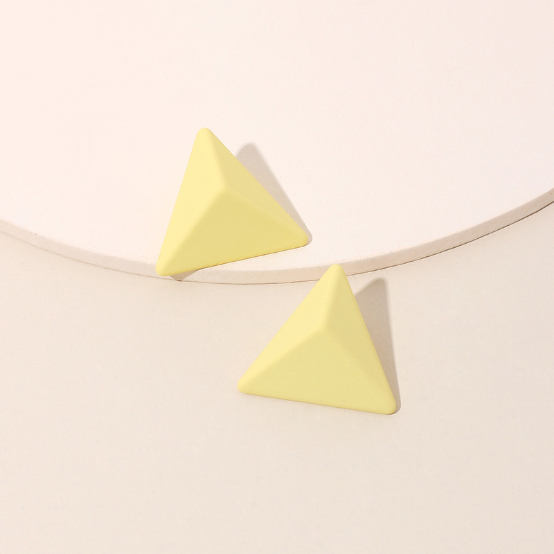 5g Weight Earrings Classification Housewarming, Anniversary, Business, Wedding, Travel, Birthday, Festival Occasion Geometric Pattern Women'S Gender Rose Red, Purple, Yellow Color New Style Purple Geometric Triangle Earrings Summer Bright Temperament Earrings Wholesale Nihaojewelry 3