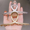 Golden metal hairgrip, big crab pin, shark, hair accessory, South Korea, simple and elegant design