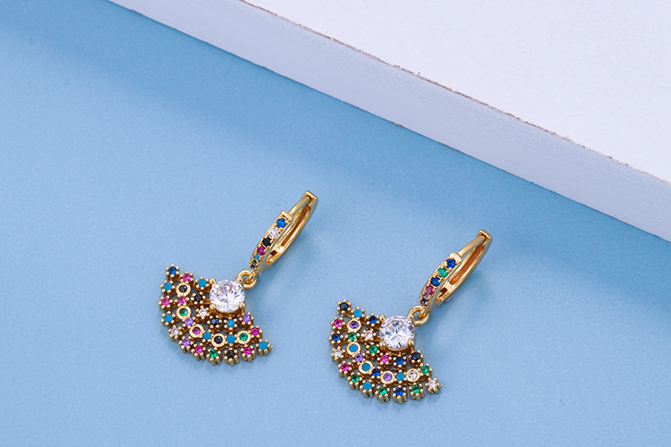 European And American Fashion Colorful Zircon Earrings A Variety Of Creative Personality Pineapple Cactus Earrings Diy Ear Studs Earrings For Women display picture 59