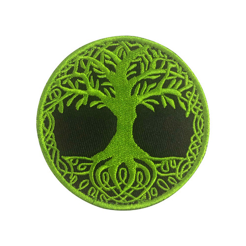 Magic Tape Embroidered Badge Acrylic Embroidery Fabric Patch Backpack Pin Batch Life Tree Embroidered Patch Badges