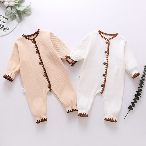 INS cross-border infant and toddler autumn style newborn clothes, rompers, baby one-piece clothes, pure cotton long-sleeved clothes