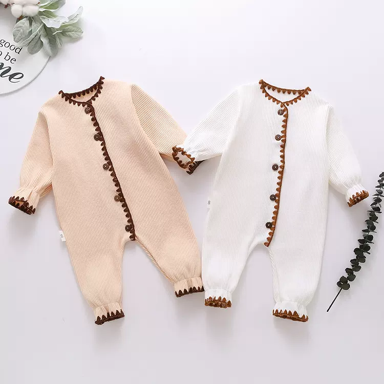 INS跨境婴幼童秋款新生儿衣服爬服婴儿连体衣服纯棉长袖包屁衣