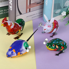 Metallic Frog Vintage Wind-Up Toy Jumping Animal Children's Toy Night Market Stall Supply Wholesale
