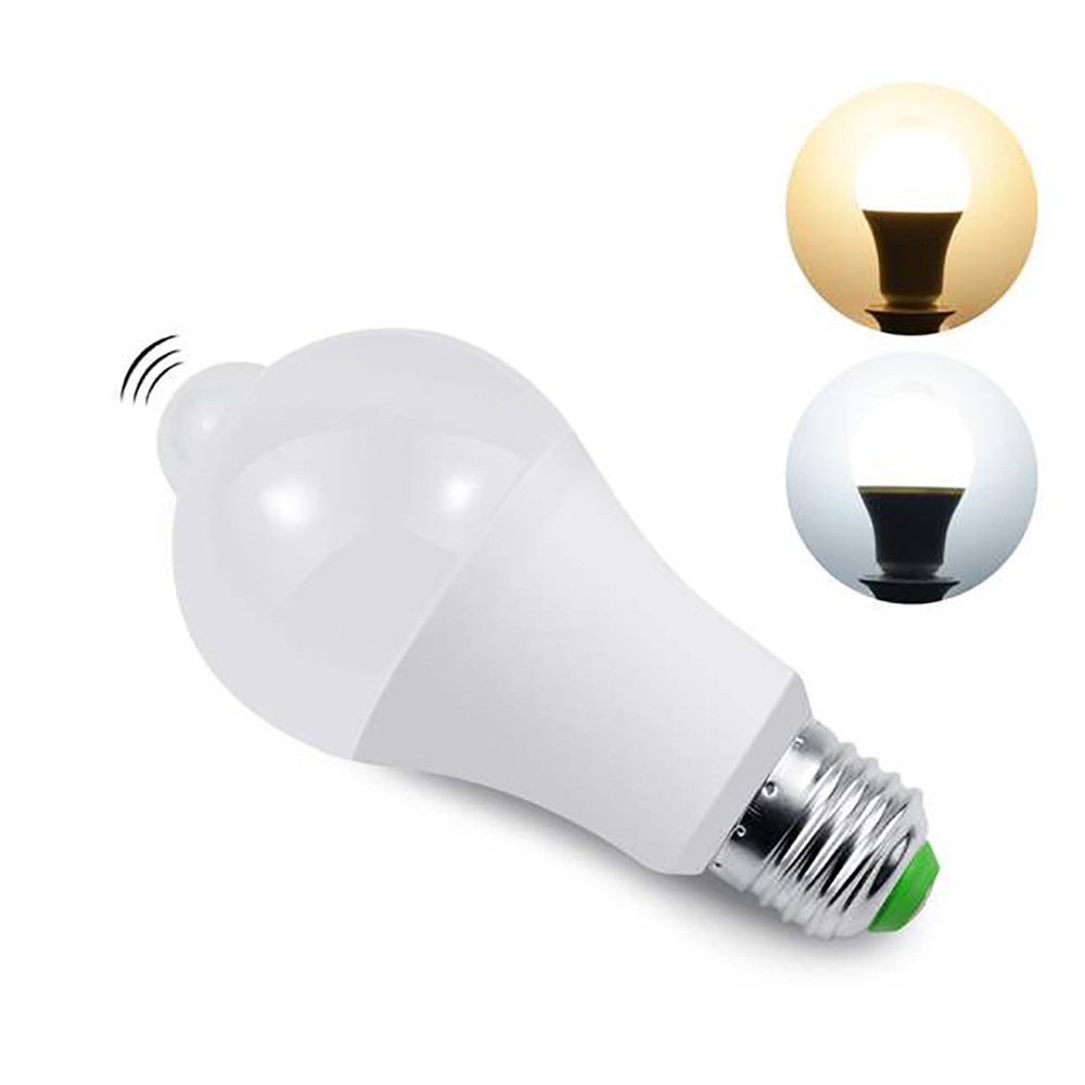 Akıllı LED insan vücudu sensörü ampul LED ampul merdiven koridor anahtarı plastik sarılı alüminyum E27 kızılötesi sensör ışığı