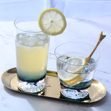 日式富士山玻璃杯創意雪山杯水晶玻璃杯子家用耐熱飲料果汁杯