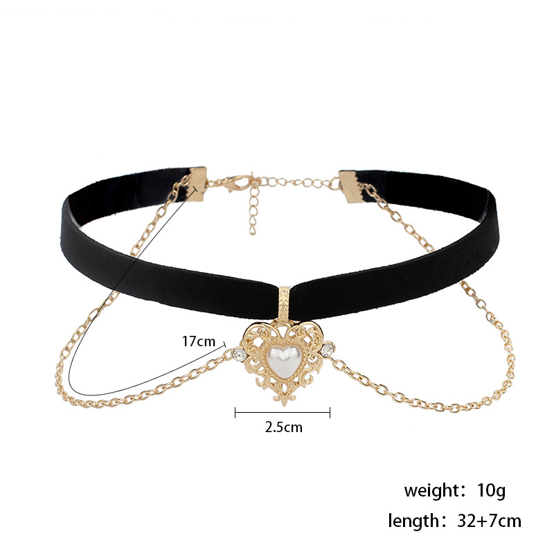 10g Weight Choker Classification Wedding, Travel Occasion Women'S Gender Simple Style Style Gold Color New Double  Simple Short  Velvet Love  Clavicle Chain Wholesale Nihaojewelry 无