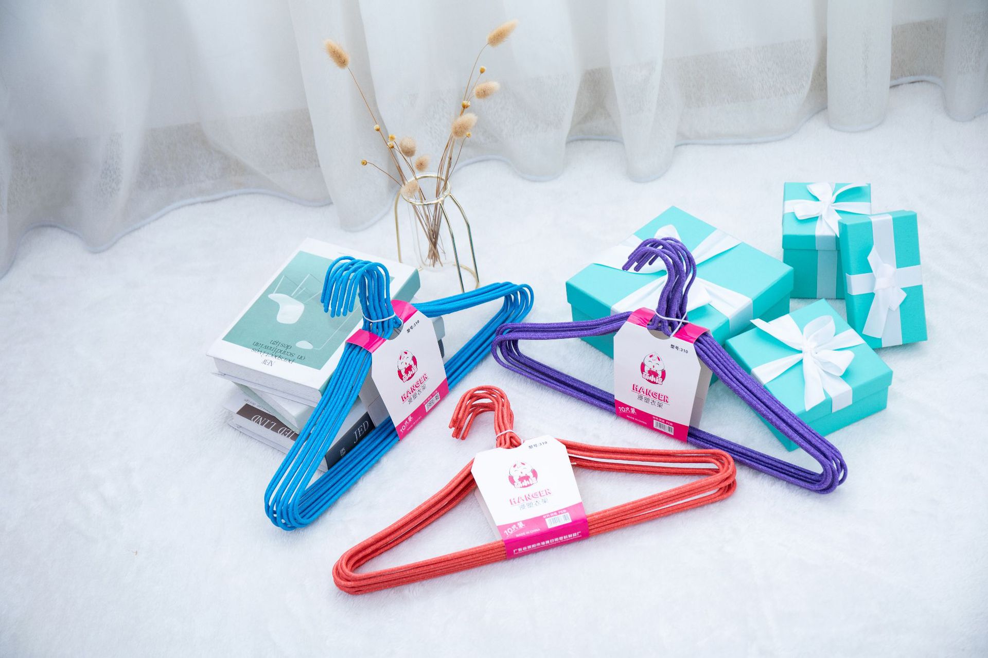 310花色衣架-浸塑衣架